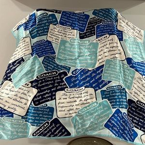Coach Square Scarf - Gorgeous Blues & Teals - New